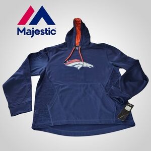 🆕️ MAJESTIC Navy Denver Broncos Hoodie - Medium